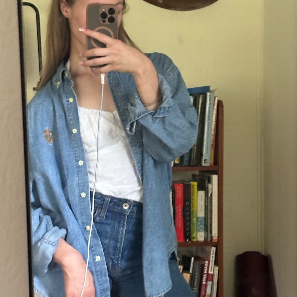 Denim Blue Women's Button-Up Shirt
